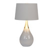 Litex Industries 28" Table Lamp, Brushed Nickel Metal and White Base and White Shade BL23WW